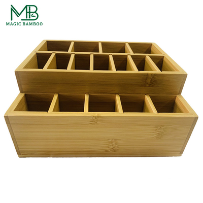 Boîte à outils de maquillage multifonction réglable en bambou