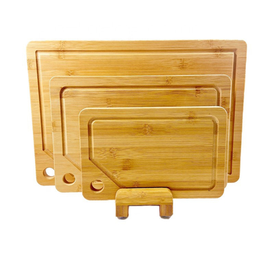 Planche de coupe en bambou rectangulaire avec rainure de jus Outil de cuisine essentiel