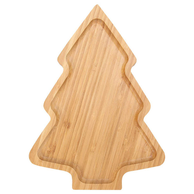 Plateau d'apéritifs en forme d'arbre de Noël en bois de bambou pour servir des plats modernes