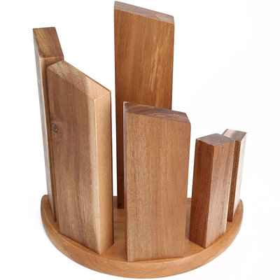 Étagère de cuisine multifonctionnelle en bambou semi-cercle bloc de couteau magnétique