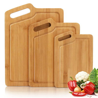 Tableau de coupe en bambou avec rainure de jus L 40*28*1,5 cm M 33*24*1,5 cm S 27*18*1,5 cm