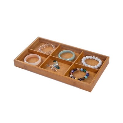 Organisateur de boîte de stockage en bambou durable pour les bijoux