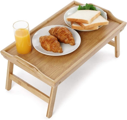 Plateau portable en bambou pour le petit-déjeuner et le dîner