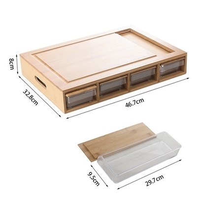 Préparation pratique de légumes avec MB-KC029 planche à découper en bambou et boîte carrée