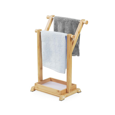 Porte-serviettes en bambou durable pour petits comptoirs de salle de bain et de cuisine