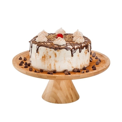 Tourne-disque en rotation Stand de gâteau en bambou Décoration pour les fêtes Mariages et restaurants