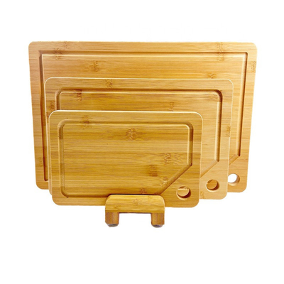 Tableau de coupe de bambou en trois pièces en trois tailles avec support de drainage certifié CE / UE