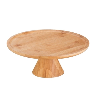 OEM/ODM plateau décoratif rond hautement en bambou pour la fête de mariage gâteau de collation de style moderne