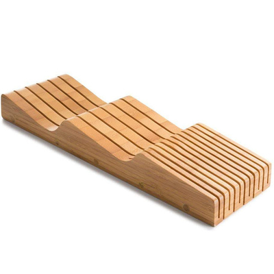 Bambous naturel 15 fentes dans le tiroir de couteau de bloc organisateur avec une construction écologique