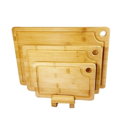 OEM/ODM Accepté Plate à découper en bambou rectangulaire en trois pièces avec trous suspendus