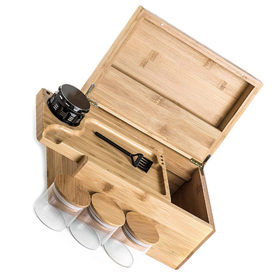 Boîte de rangement CE / UE Certificat Tray à rouleaux pour broyeur à herbes Boîte de rangement en bambou