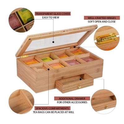 Organiseur de bureau de maquillage élégant 8 compartiments 1 tiroir pour les pinceaux crèmes d'ombrage rouge à lèvres vernis à ongles