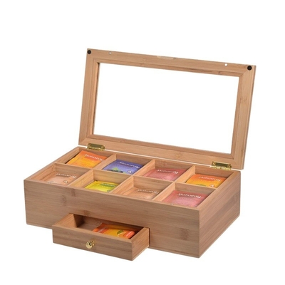Transformez votre vanité avec une boîte de rangement en bambou et des tiroirs de 3 à 6 litres 33 x 19 x 10,2 cm