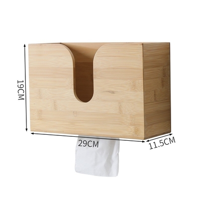 Monture murale de cuisine personnalisée boîte à tissus en papier transparent serviette en bambou naturel