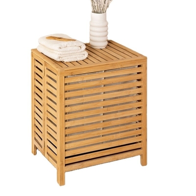 Salle de bains pliable en bambou Rattan rangement de linge panier de vêtements panier