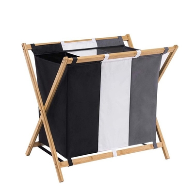 Corbeau de rangement de salle de bain écologique, panier à linge en bambou avec couvercle