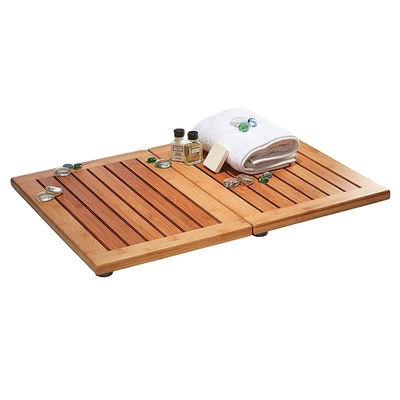 Mat de plancher en bambou 100% naturel salle de bains pour douche étanche