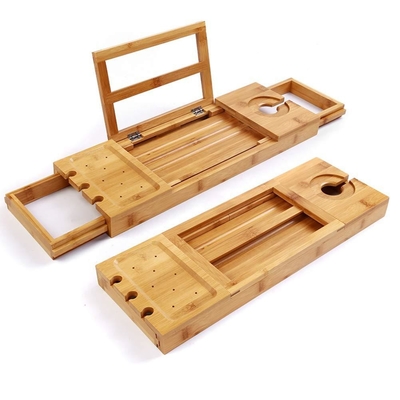 Plateau de bain moderne en bambou Caddy Plateau de bain extensible
