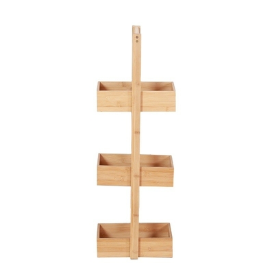 Étagère de stockage de bambou debout contemporain