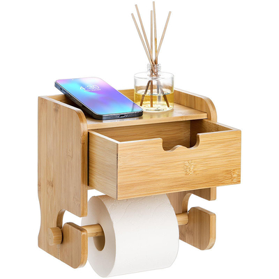 Réservoir de salle de bain sur mesure Porte-papier de toilette en bambou monté sur le mur