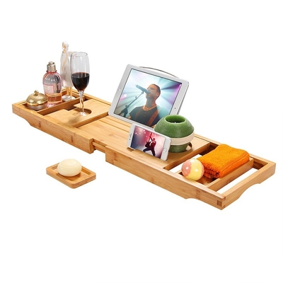ODM Caddy de bain élargi Plateau de baignoire en bois de bambou Eco-friendly
