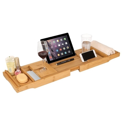 Caddy en bambou pour baignoire personnalisé 108,5 x 22,5 x 4,5 cm