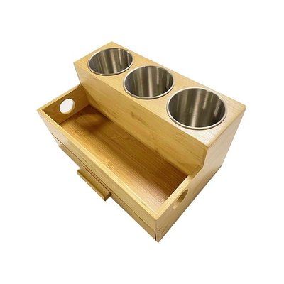 Outil de coiffure en bambou naturel organisateur pour salle de bain de maquillage