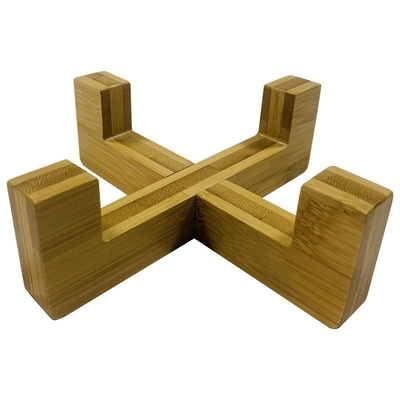 Porteur de bol multicolore pour chien en bambou naturel