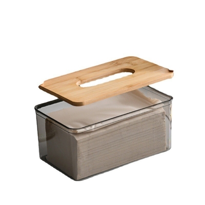 Dispenser de tissus rectangulaire transparent Boîte de rangement pour cuisine de salle de bain