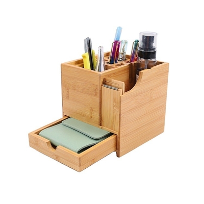 100% bois de bambou naturel rangement de bureau avec 1 tiroir style moderne et abordable