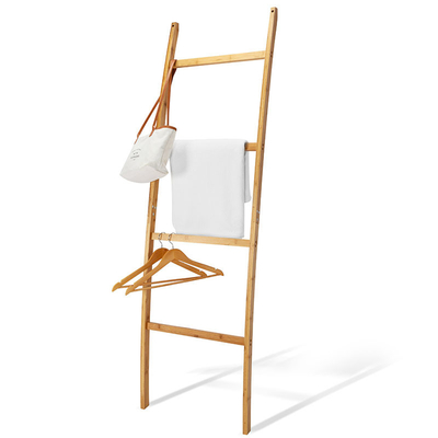Améliorez la décoration de votre salle de bain et de votre salon avec une échelle à serviettes en bambou de 6 pieds