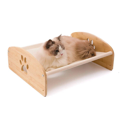 Plateforme de lit en bois de bambou pour chiens en tissu d'Oxford ODM