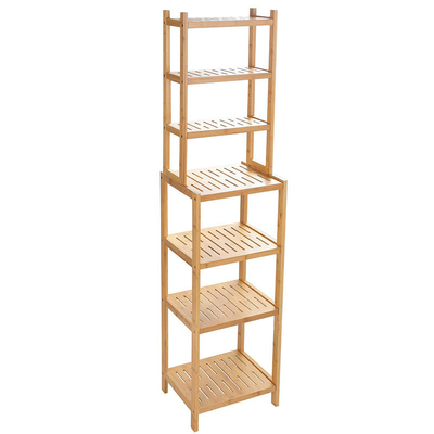 Étagère en bambou à 7 niveaux de design classique étagère multifonctionnelle pour salle de bain