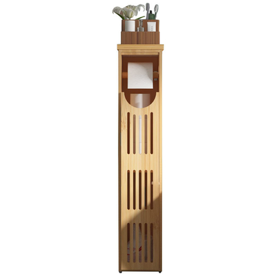 Armoire de rangement de papier toilette en bambou multifonctionnel
