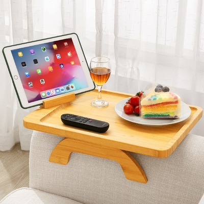 Plateau de canapé pliable à support tournant pour canapés à bras larges Rectangle 38.87 X 24.9 X 4.32CM
