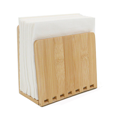 Porte-serviette en bambou rangement en bois réglable pour salle à manger table de pique-nique cuisine