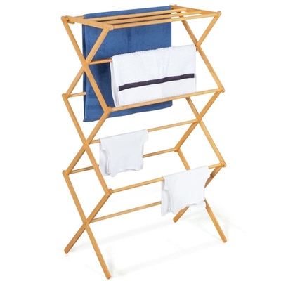 Économie d'espace 120*50*150cm Bambou Accordeon Vêtements Sécheuse Rack de séchage pour vêtements