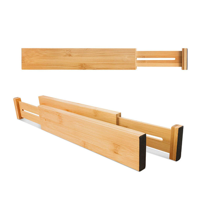 Conception personnalisée Diviseurs de tiroirs en bois de bambou réglables pour une organisation personnalisée