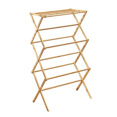 Étagère de séchage pliante verticale en bambou multifonctionnelle durable et stockage polyvalent