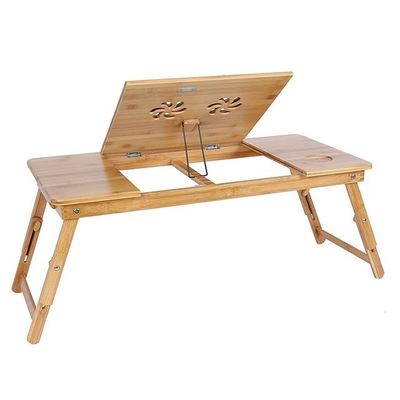 Tableau de bureau portable en bambou pliable réglable en bois durable sur mesure