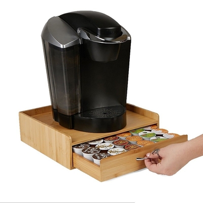 Boîtes de conservation de thé en capsules de café en bambou durables avec tiroir