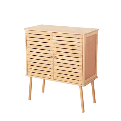 Cabinet de rangement de cuisine en bambou à double volet