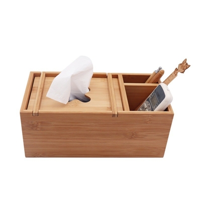 Conception spéciale boîte de tissus organisateur Boîte de stockage en bambou utilisée pour le gardien de tissus