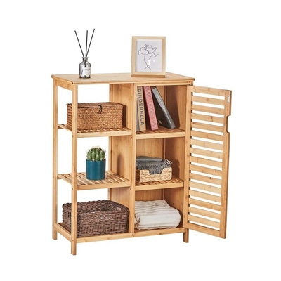 Étagère de rangement de cuisine en bambou massif pour le rangement de la salle de bain