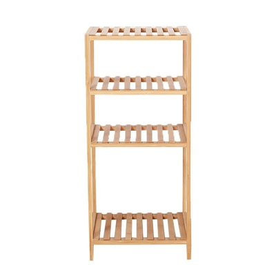 Étagère de chaussures en bambou rectangulaire de 4 niveaux personnalisée pour le stockage en entrepôt