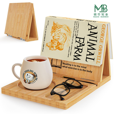 Étagère triangulaire en bambou étagère pliable avec support de lunettes pour l'étude familiale
