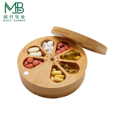 Entreposage portable de médicaments en bambou pour les voyages