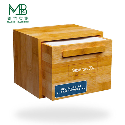 Boîtes de rangement de serviettes en bambou multifonctionnelles en gros avec couvercles pour salles de bains
