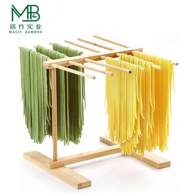 Rack de séchage de pâtes en bambou avec barre de transfert pour les restaurants